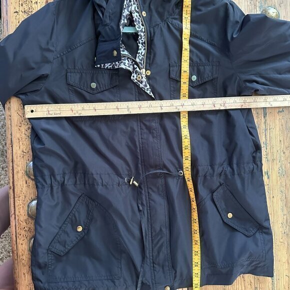 JM Collection Black Women's Jacket with Hide away hood Size Medium - Picture 7 of 7